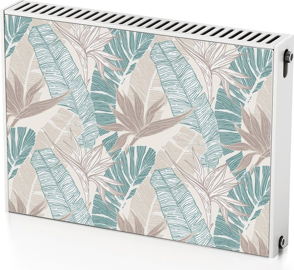 Tropische Blätter – Magnetische Heizkörperabdeckung – 80x60 cm – Magnet Heizkörperabdeckung – 3D Würfel – Heizkörperverkleidung – ...