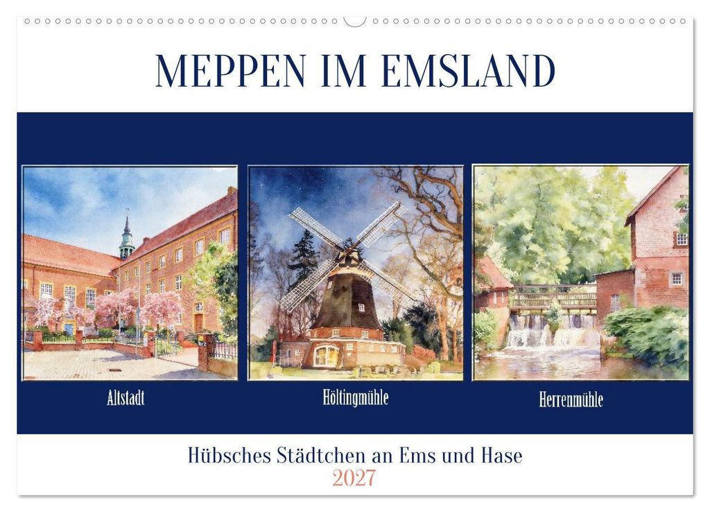 Meppen im Emsland (Wandkalender 2027 DIN A2 quer), CALVENDO Monatskalender