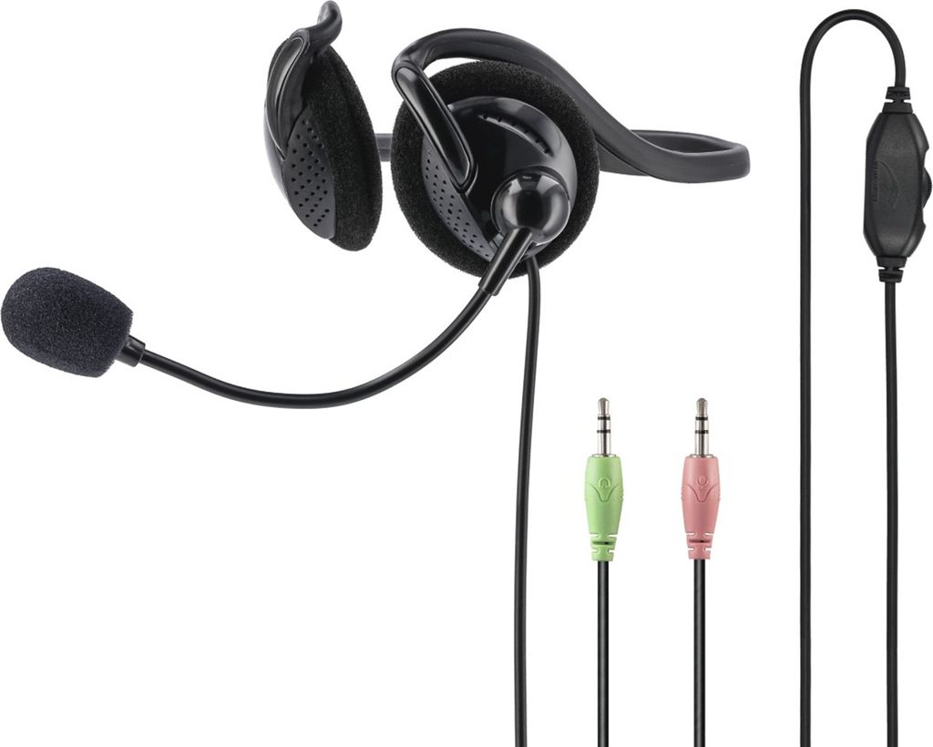 Hama PC-Office-Headset "NHS-P100" mit Neckband, Stereo, Schwarz