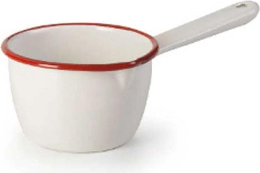 Casserole émaillée conique blanche et rouge Image du produit 
