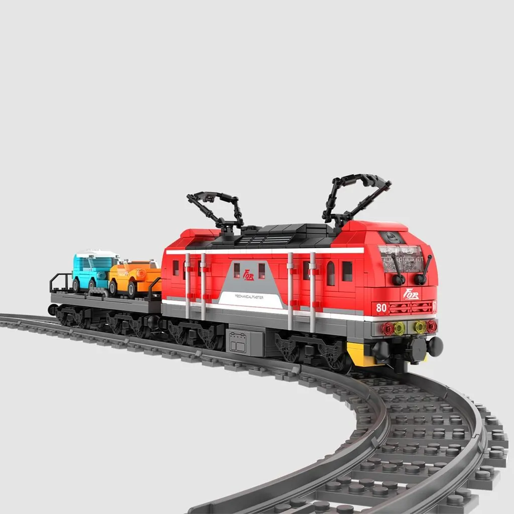 Train Électrique Télécommandé à Construire en Briques pour Enfant