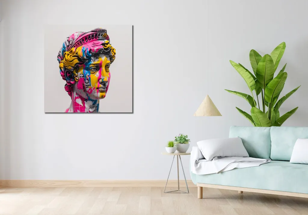 Toile Carrée 90x90 Image Colorée - Art Mural Style Classique Chic - 2