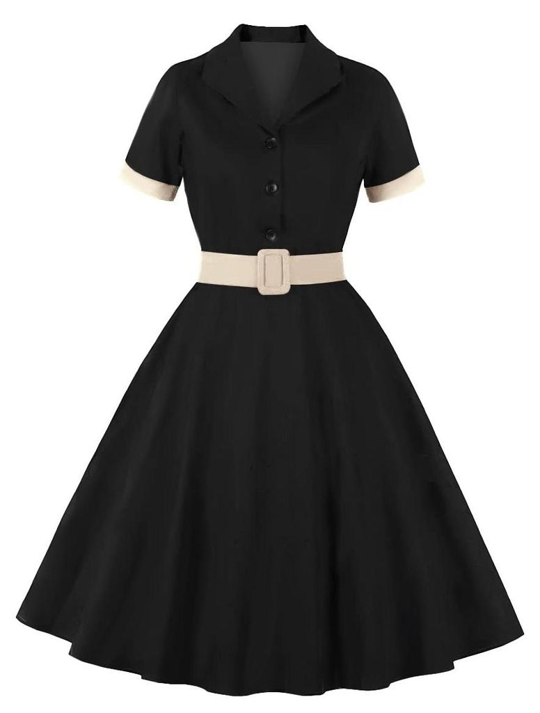 Damen Kerbe Revers Vintage V-Ausschnitt Cocktail Swing Produktbild 