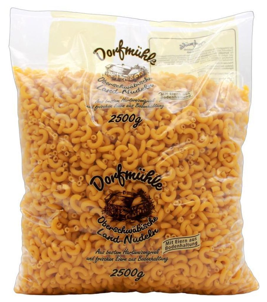 Dorfmühle Oberschwäbische Land-Nudeln Hörnchen, 4er Pack (4 x 2.5 kg)