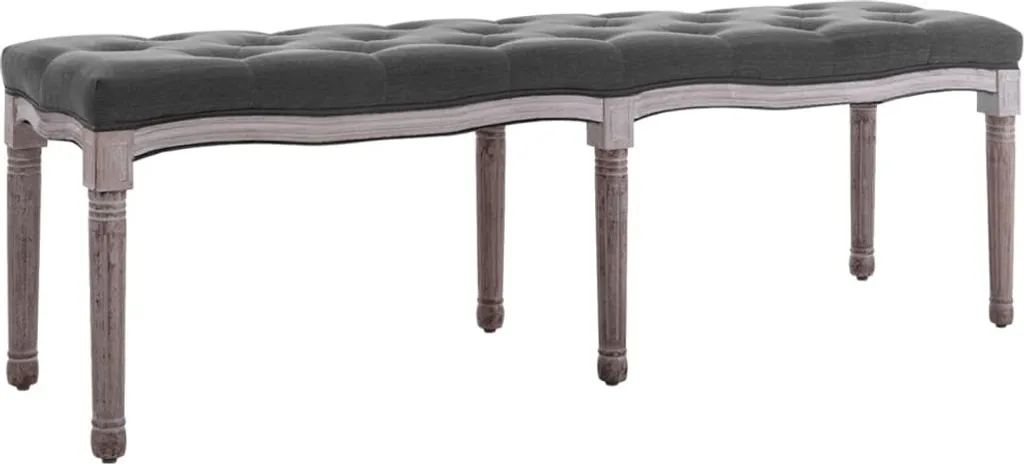 Banc massif 150 cm en lin gris foncé - Structure robuste et durable