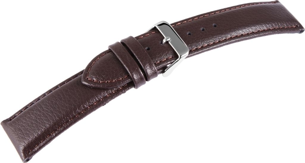 Basic Echtleder Armband in dunkelbraun genarbt gepolstert