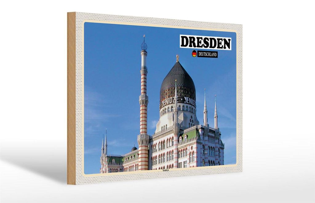 Holzschild Städte Dresden Deutschland Yenizde 30x20cm