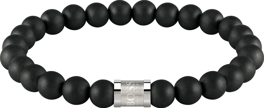Boss Jewelry 1580042M Bracelet Homme Perles Onyx Noires Beads for Him