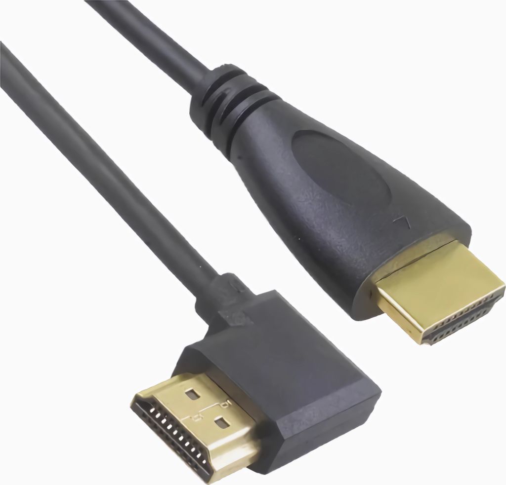 J55 HDMI Kabel 50 cm – Abgewinkelt Links auf Gerade | 19-pol. HDMI Stecker | Audio Video Verbindung für TV, DVD, Beamer, Laptop & PC