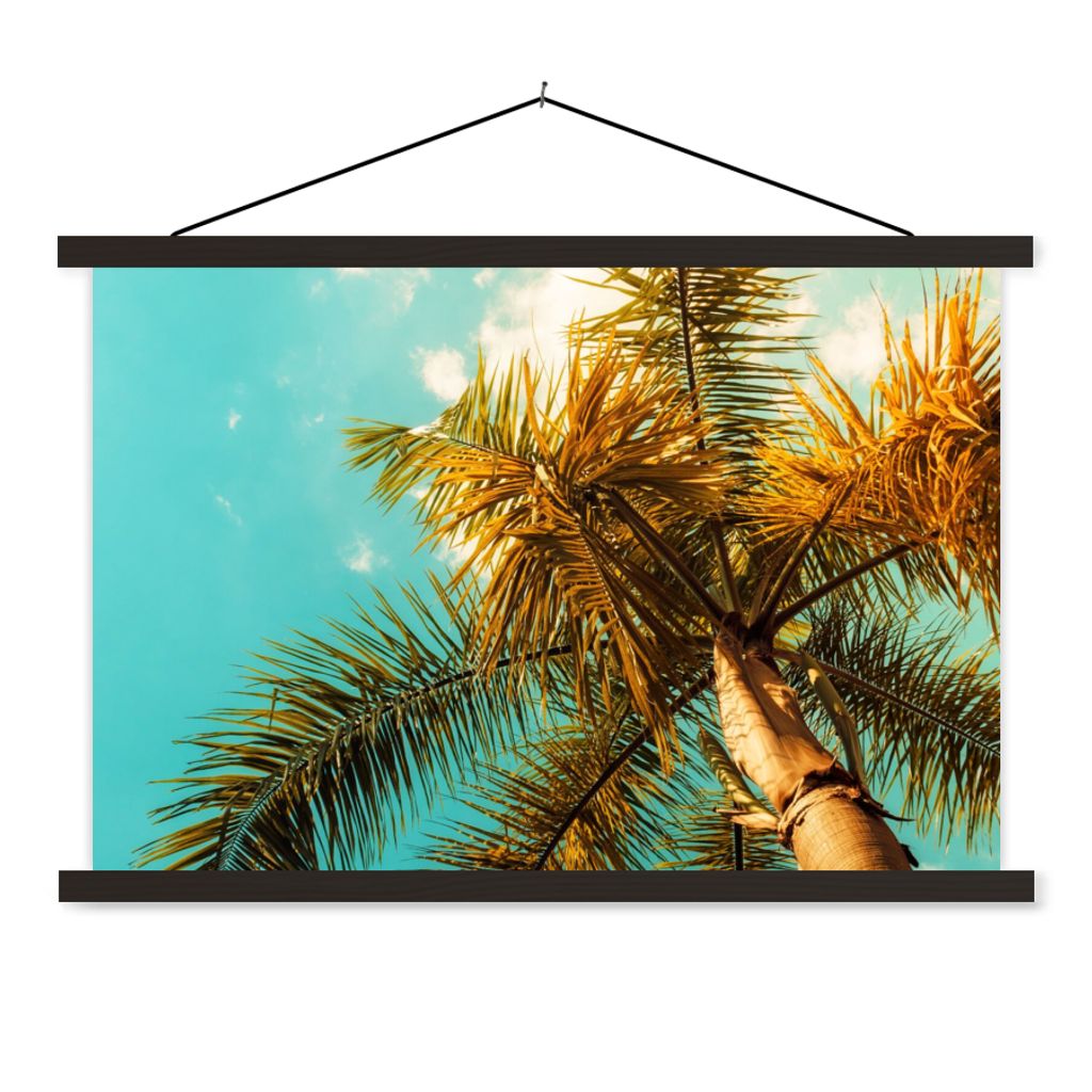 MuchoWow Textilposter Palme - Sommer - Tropisch 150x100 cm mit schwarzem Rahmen - Schlafzimmer