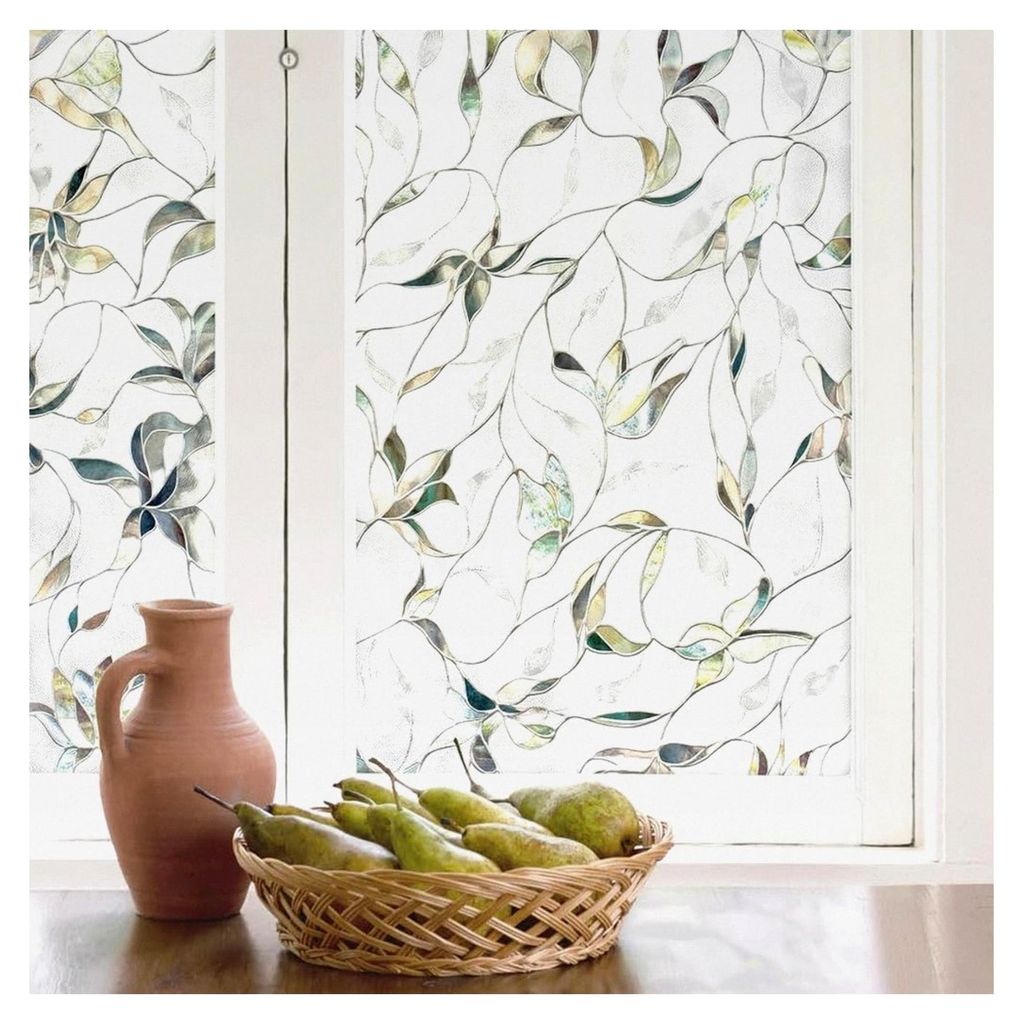Sichtschutz-Fensterfolie mit lebendigem Farbdesign, ohne Klebstoff und UV-Schutz, einfach anzubringen und abnehmbar, 61 x 91,4 cm