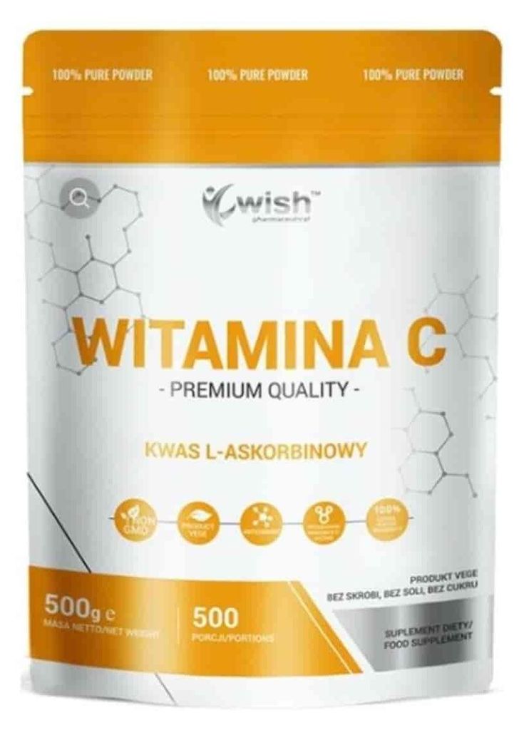 Polvo de vitamina C WISH, ácido L-ascórbico, 500g Imagen del producto 