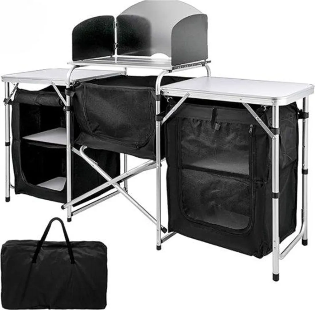 Barbecue de camping pliable et réchaud portable noir pour le bivouac