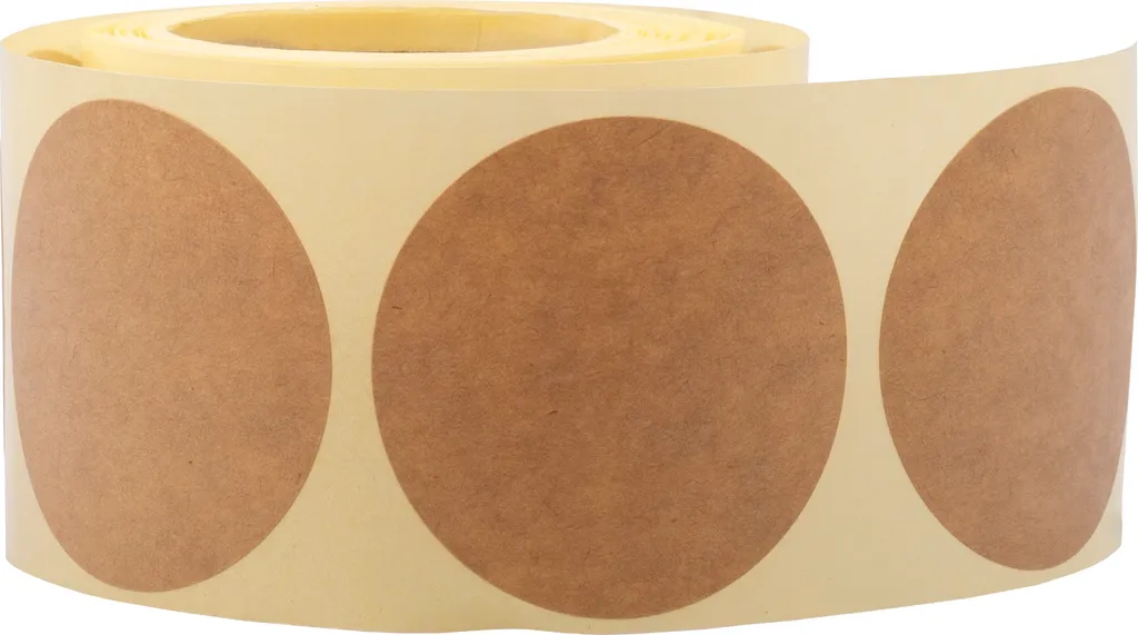 Étiquettes autocollantes rondes en kraft naturel 47mm pour cadeaux - 100