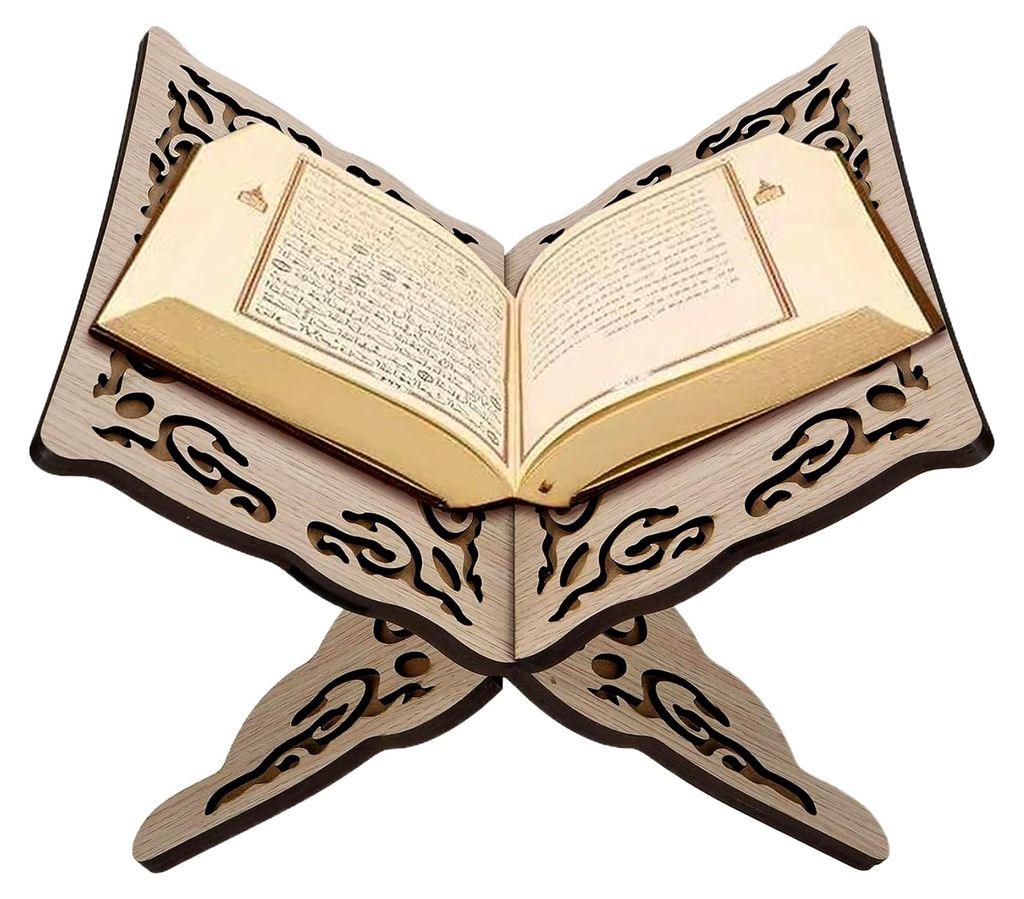 Koranhalter, faltbarer Ständer aus Holz für Bücher, Zeitschriften und Kochbücher, zum Ausstellen von Gebeten und Lesen, 9,8 x 8,1 x 6,7 Zoll