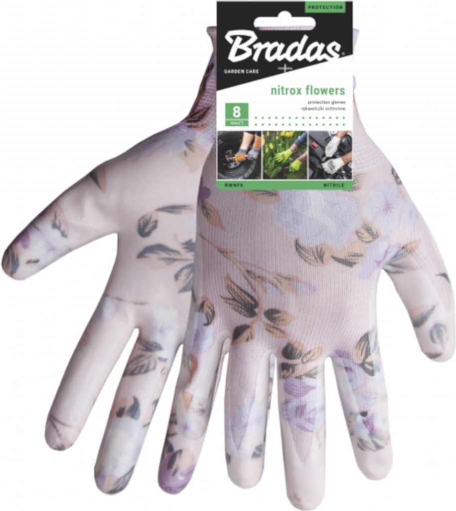 Ochranné rukavice Flowers z nitrilu, veľkosť 7 Obrázok produktu 