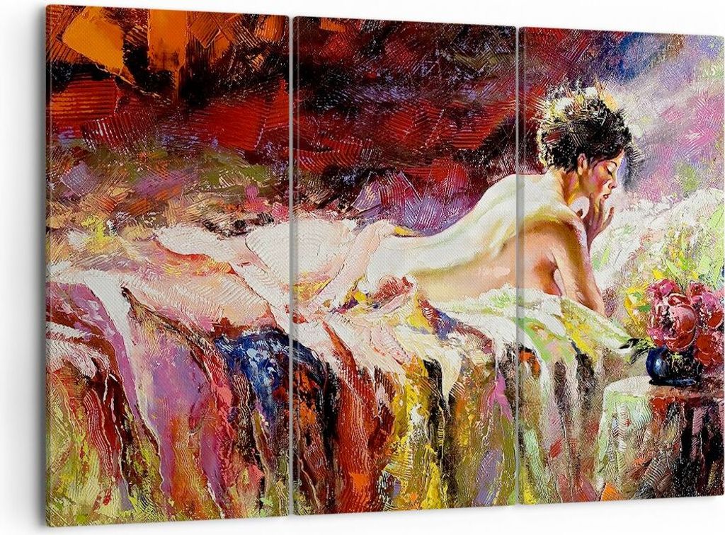 Bild auf Leinwand - Leinwandbild - Frau Modell - 105x70cm - Wand Bild - Wanddeko - Wandbilder - Leinwanddruck - Bilder - Kunstdruck - Wanddekoratio...