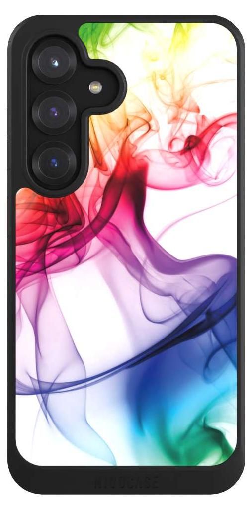 NIVOCASE Hülle für Samsung Galaxy S25 Handyhülle NIVOcore Case Schwarz Farbe Regenbogen Wasser