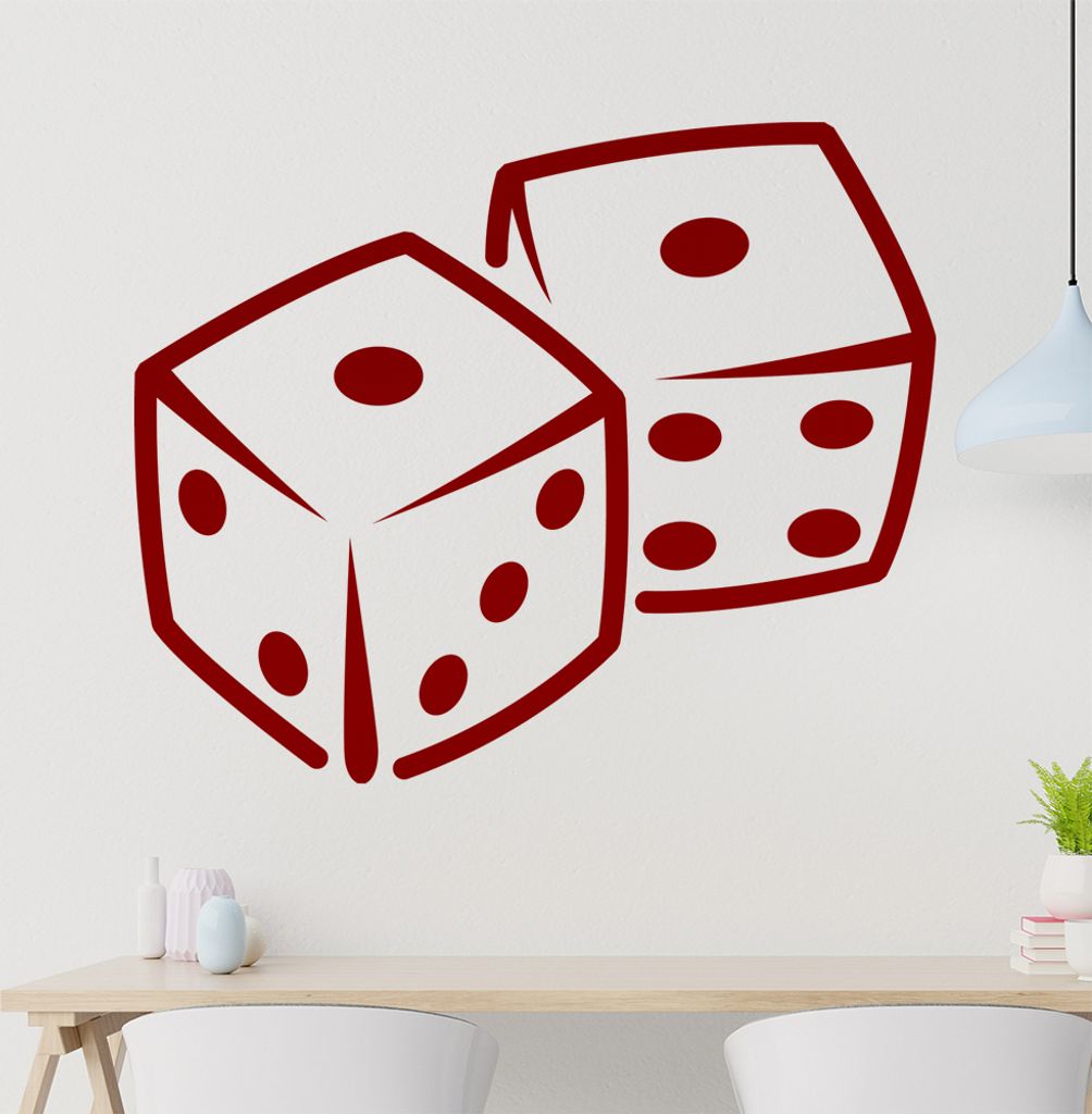KIWISTAR Würfel Spielwürfel Wandtattoo in 6 Größen - Wandaufkleber Wall Sticker - Dekoration, Küche, Wohnzimmer, Schlafzimmer, Badezimmer