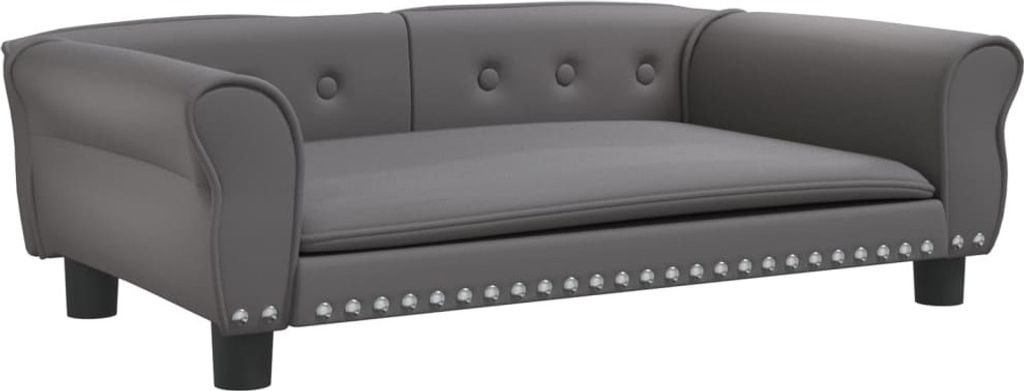 vidaXL Legowisko dla psa szare 95x55x30 cm imitacja skóry Zdjęcie produktu 