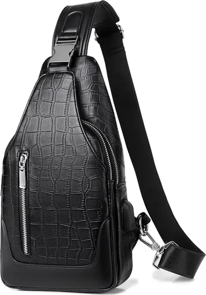 Sacoche banane en cuir noir pour homme WEIXIER Vilhelm Chic et Pratique