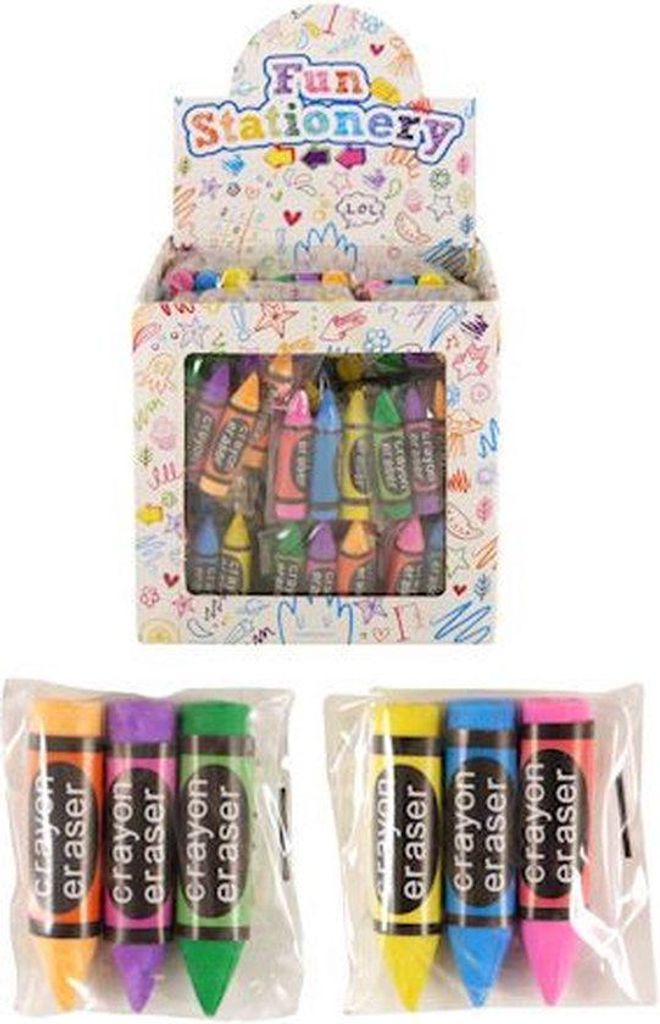 84 Stuks - 3-Delige Krijtset - Kunststof - Kinderkrijt - In Traktatiebox - Uitdeelcadeautje