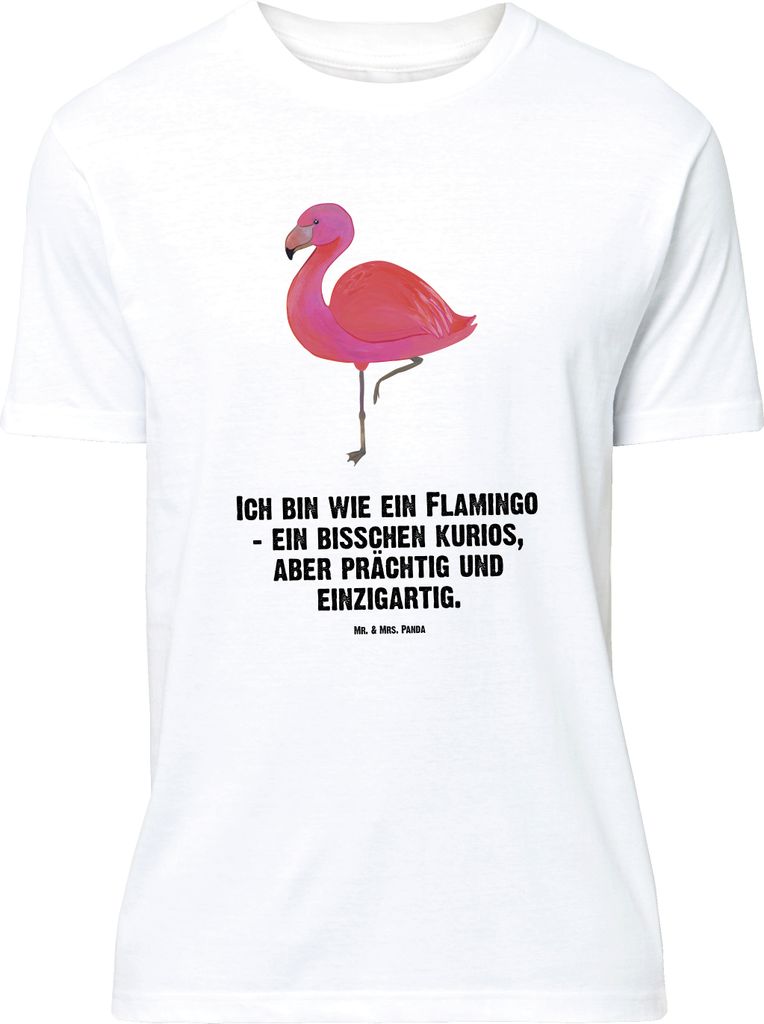 Mr. & Mrs. Panda T-Shirt Flamingo Classic - Weiß - Produktbild 