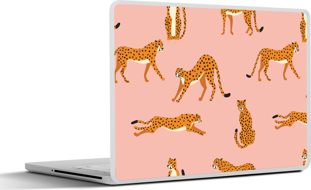 MuchoWow Laptop Aufkleber Sticker Cover Gepard - Muster - Katze 32.5x23.5 cm - Sticker für Laptop - Selbstklebend