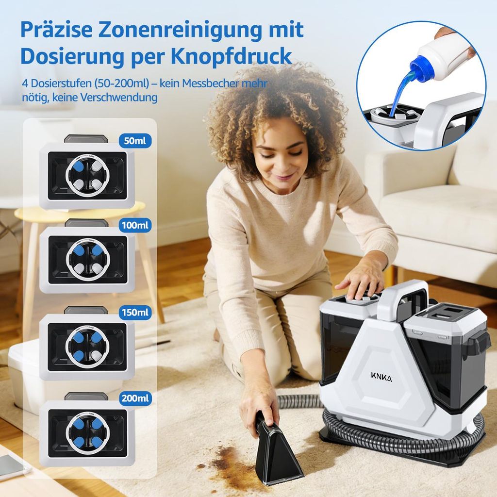 KNKA PRO 550W Polsterreiniger Gerät, Teppichreiniger für