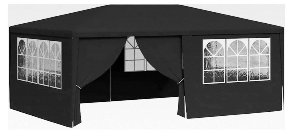 Partyzelt mit Seitenwänden 4x6 m Faltpavillon Grillpavillon Gartenlaube Anthrazit 90 g/m²