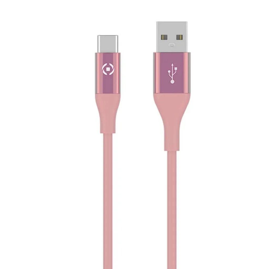 Cavo Dati Celly USB A-C 1m Rosa | USBTYPECCOLORPK Specifiche 2.0 - 3