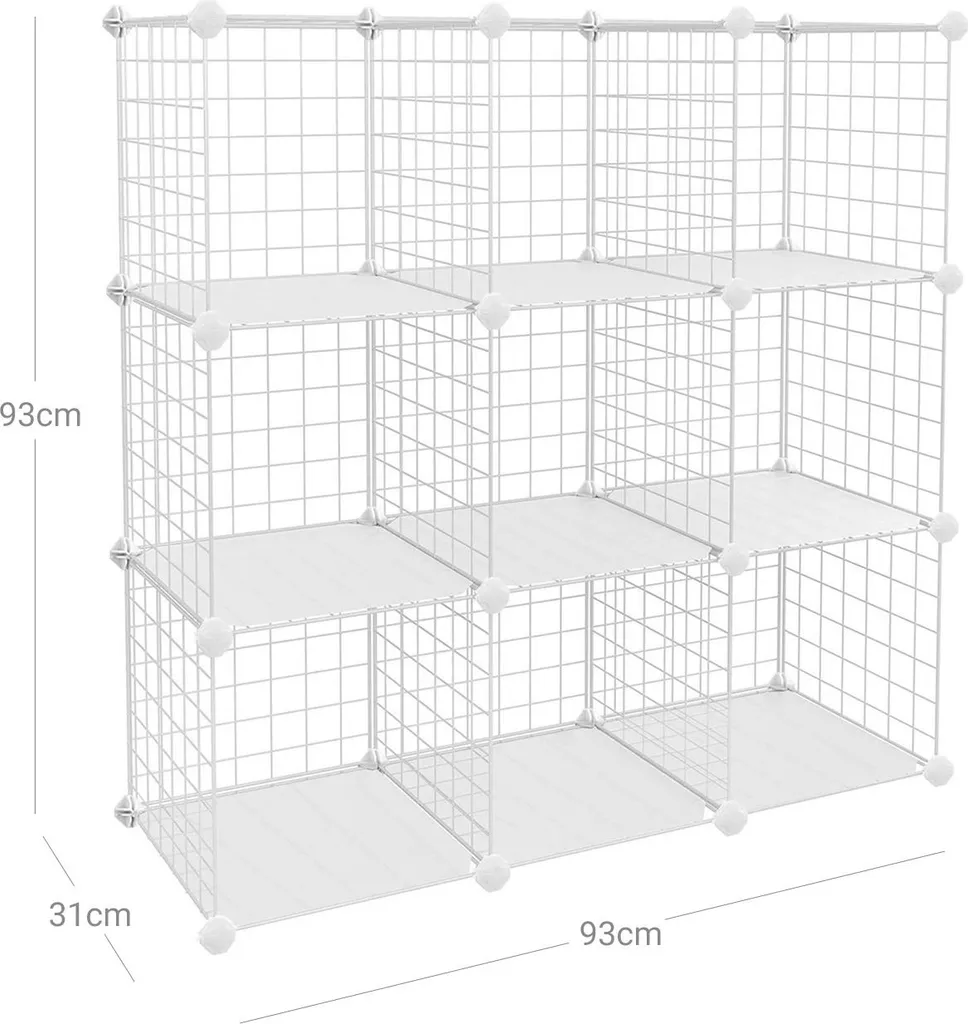 Étagère sans vis à 9 compartiments blanche modulable pour rangement - 6