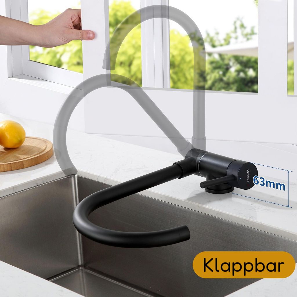 Hochdruck Vorfenster Küchenarmatur Klappbar Produktbild 