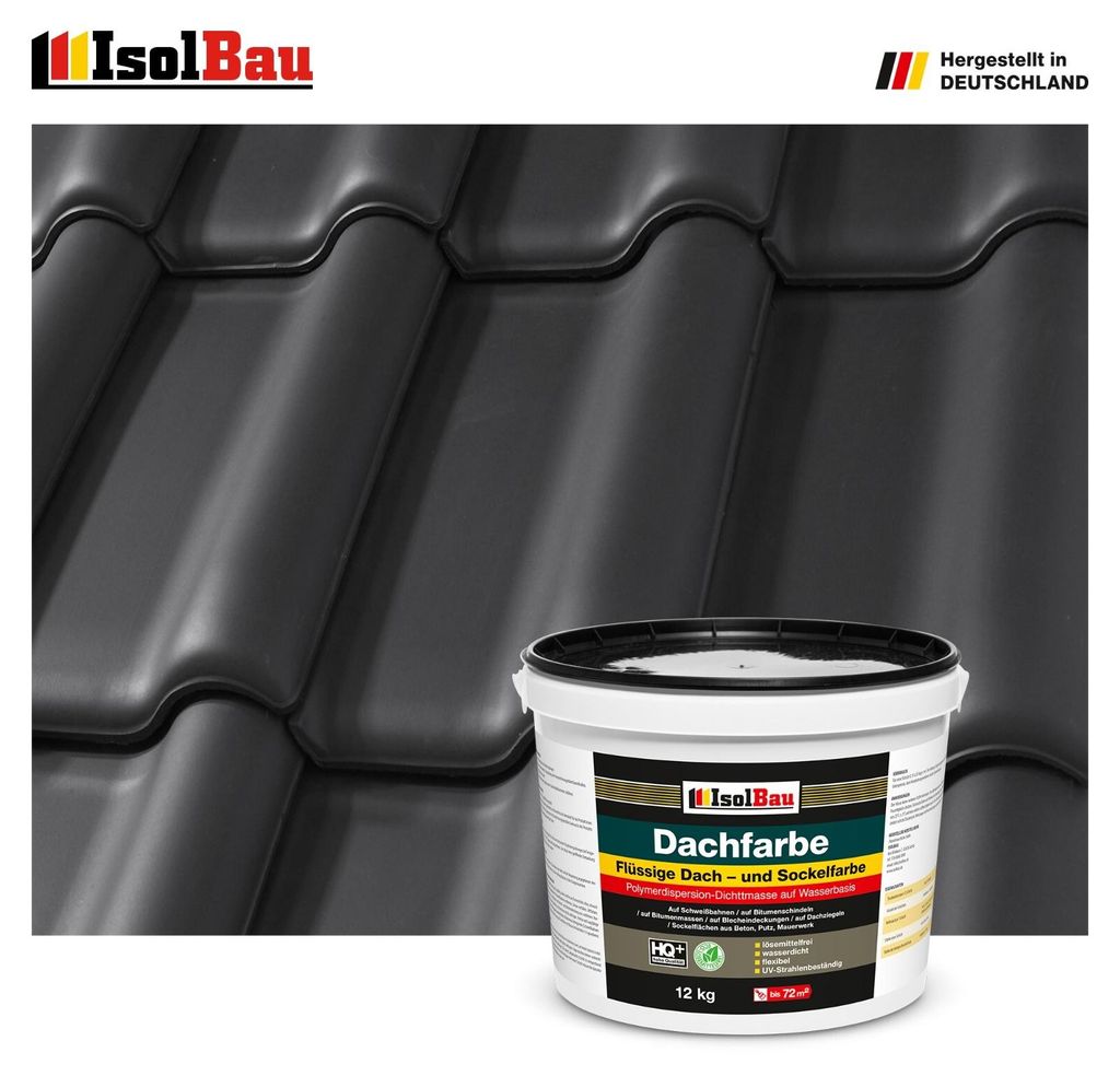 Isolbau Dachfarbe Schwarz 12 kg Sockelfarbe Fassadenfarbe Produktbild 