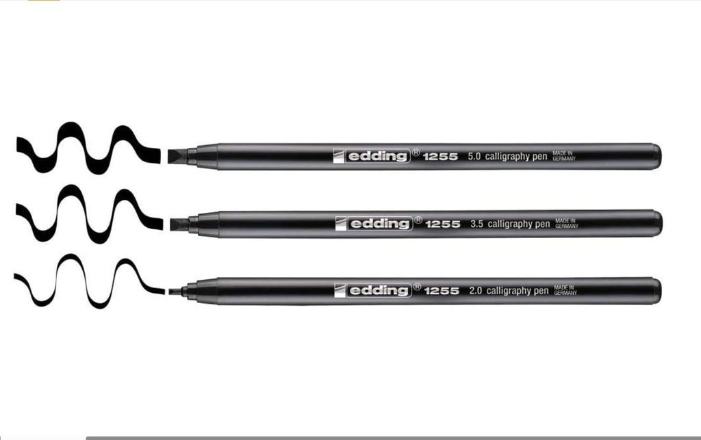 edding calligraphy pen 1255 Filzstifte schwarz, 3 St.