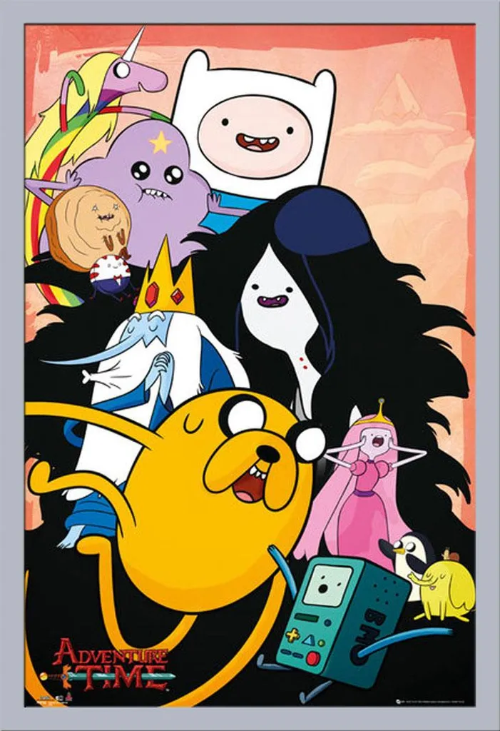Set Cornice Shinsuke Maxi Argento 61x91,5 + Poster Adventure Time Collage