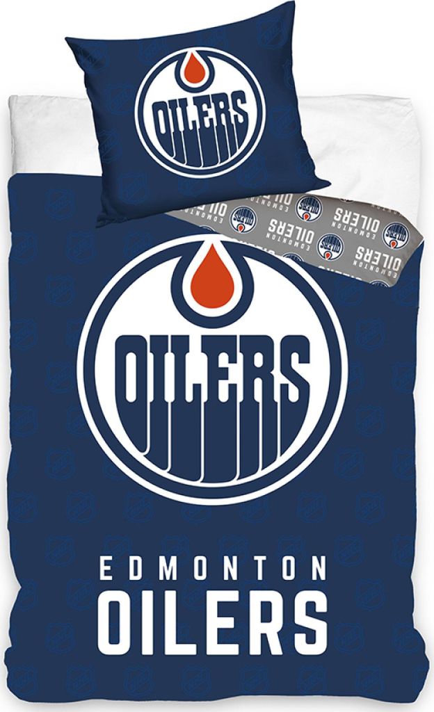 NHL Edmonton Oilers Schilder Hockey-Bettwäsche Größe: 135x200 + 80x80 cm