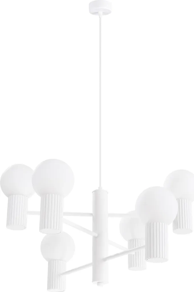 Luminaire pour haut plafond HALO 6 blanc 6xG9 idéal salon et loft