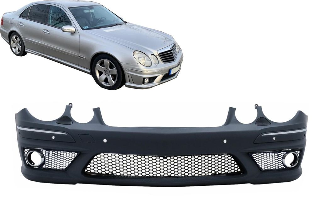 Stoßstange für Mercedes W211 E-Klasse Facelift 06-09 ohne Nebelscheinwerfer.