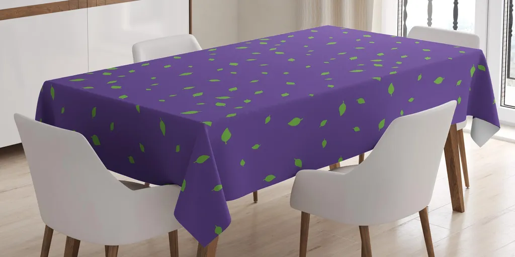 ABAKUHAUS Tovaglia Rettangolare 140x170cm – Fantasia Orchidee Viola E Fiori Esotici, Tessuto Poliestere Setoso, Idrorepellente, Per Cucina E Sala Da Pranzo