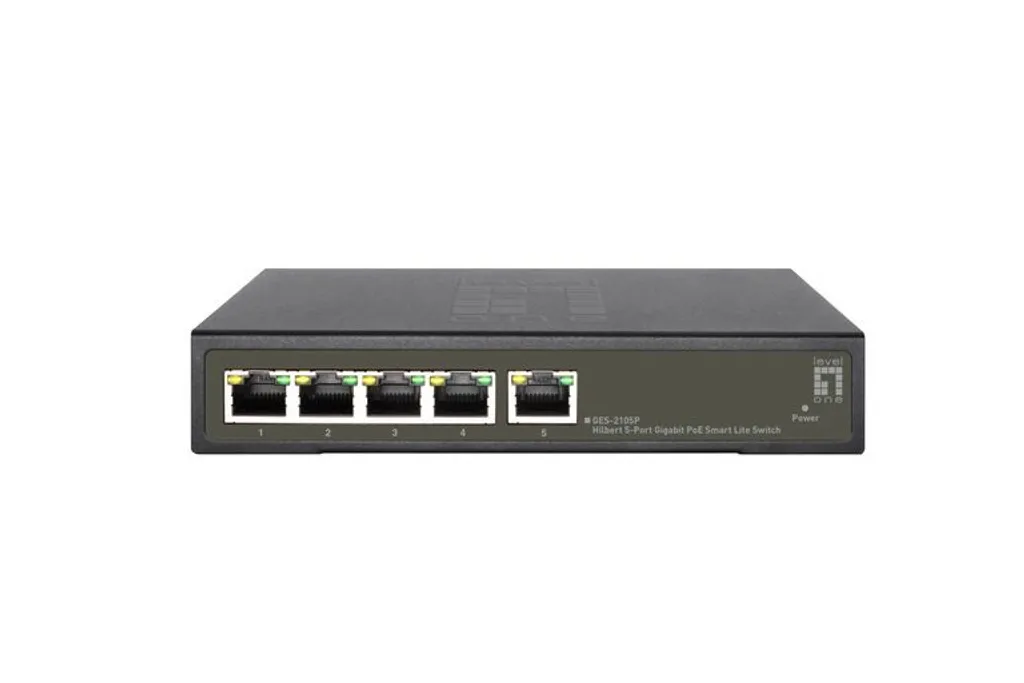 Switch LevelOne GES-2105 Hilbert 5 Porte Gigabit PoE 60W Smart Lite