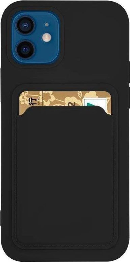 Card Case Silikon Wallet Case mit Kartenfach und Dokumenten für Samsung Galaxy A73 schwarz