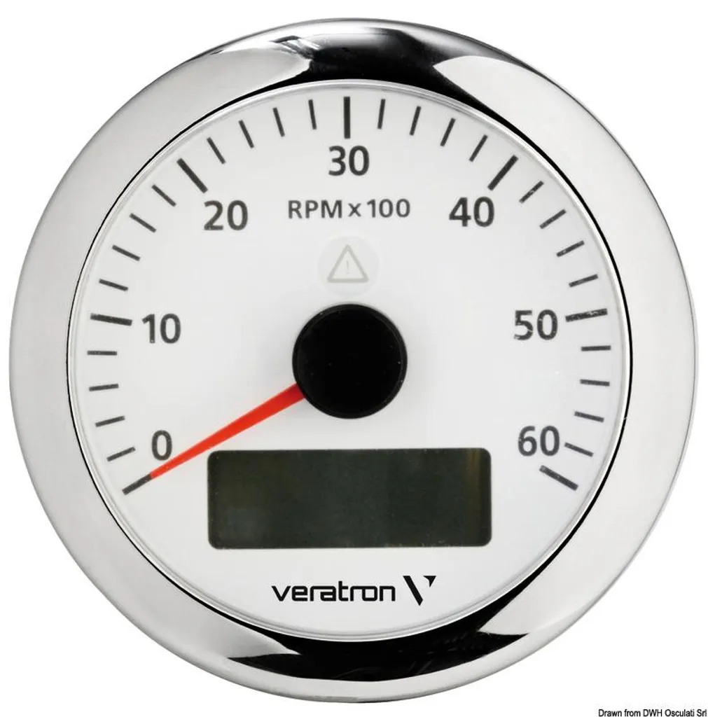 Compte-tours Analogique VDO ViewLine Blanc 6000 RPM pour Bateau et Auto