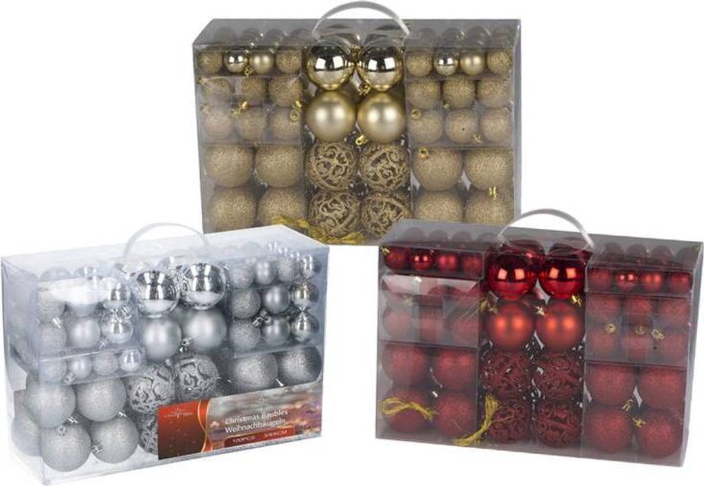 Christmas Gifts Weihnachtskugeln Set Gold - 100 Kunststoff Produktbild 20