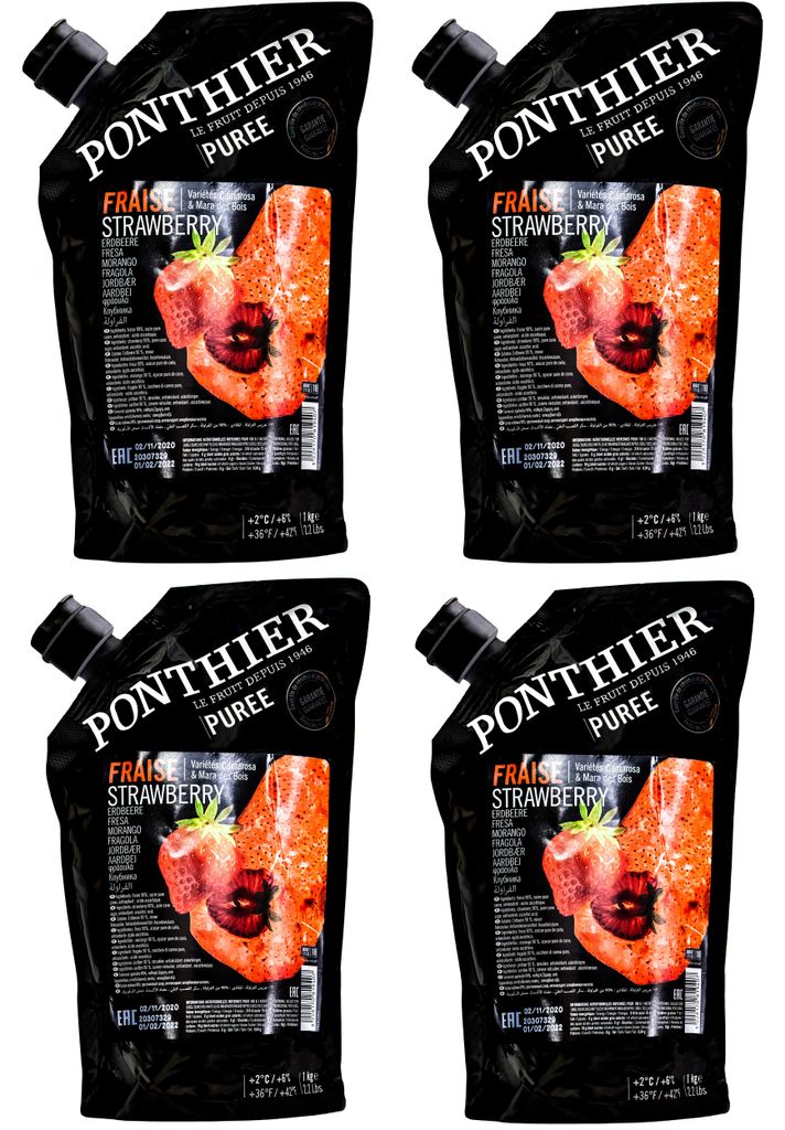 Ponthier ERDBEEREN PÜREE Camarossa-Mara-des-Bois-Beeren 4x Produktbild 
