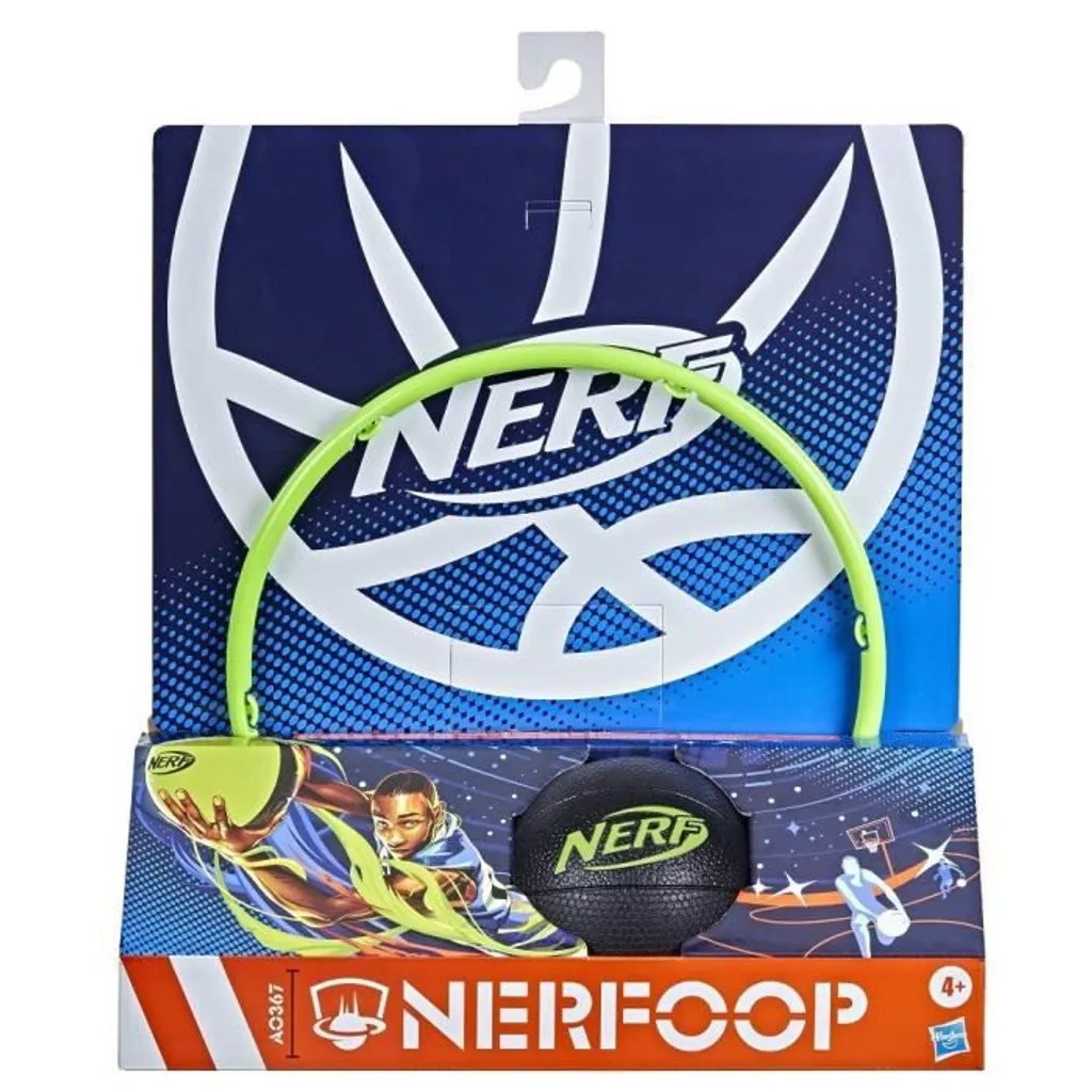 NERF Nerfoop Vert - Set de Basket Intérieur avec Panier et Ballon