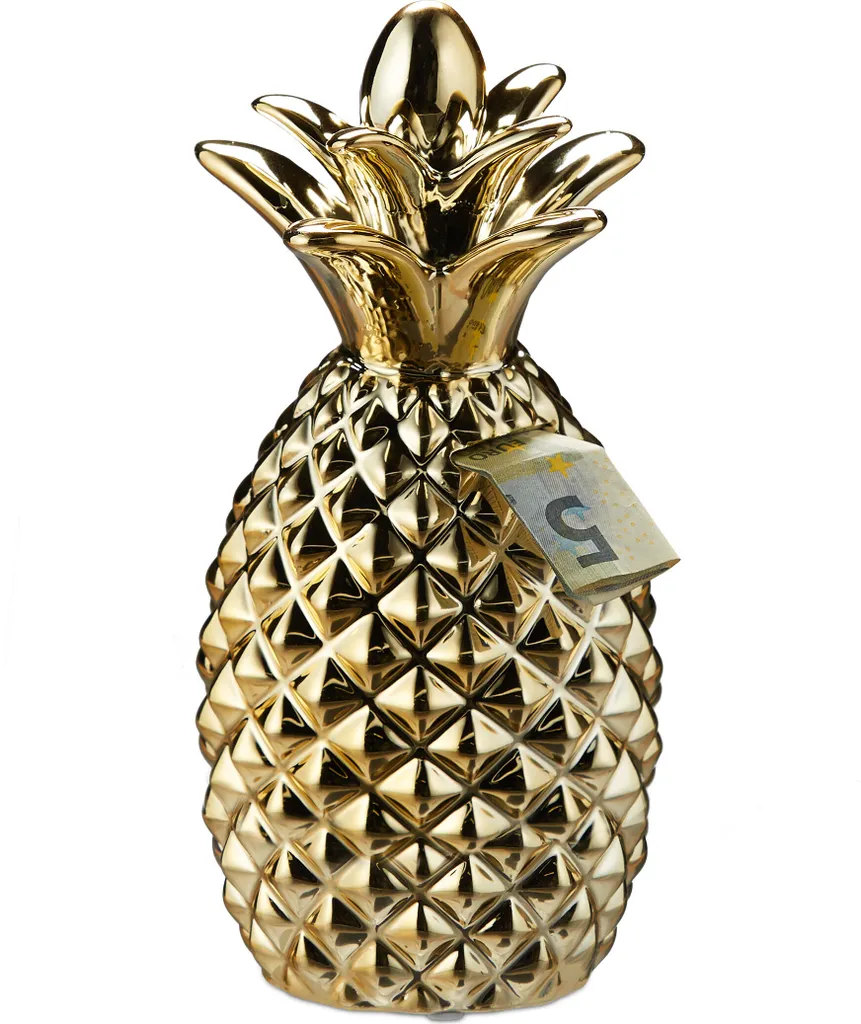 Tirelire ananas or pour économiser avec style lot de 2 objets de déco