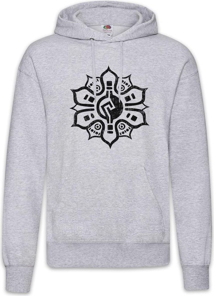 Urban Backwoods Aztec Flower I, Herren Hoodie, Farbe: Hellgrau, Größe: L