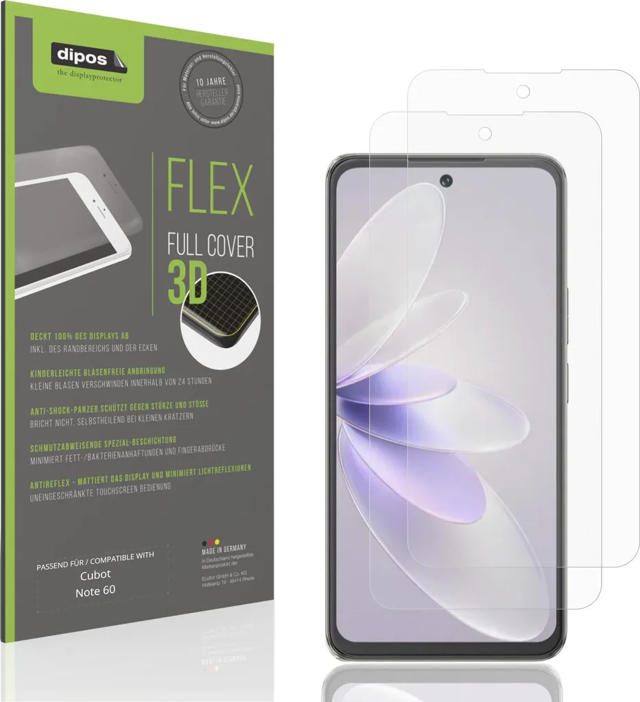 Pellicola Cubot Note 60 Opaca Anti-Shock: Kit 2 Pezzi per Display 7.2"
