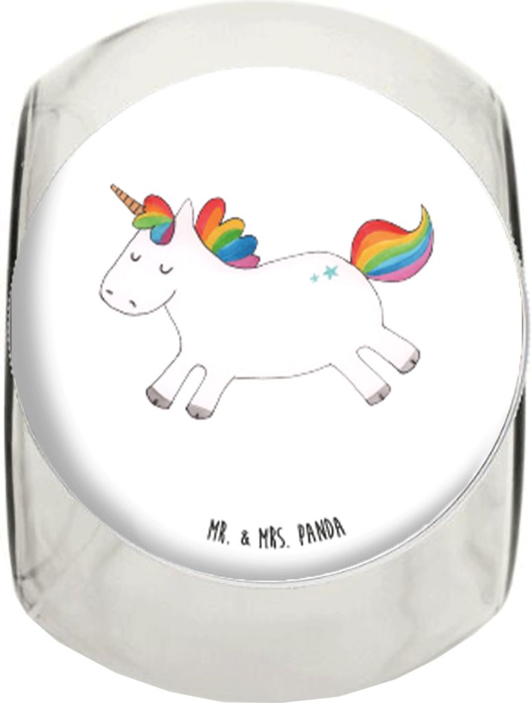 Mr. & Mrs. Panda Kaffeedose Einhorn Happy L 870ml - Weiß - Geschenk, Teedose, Lachen, Vorratsbehälter, Lebensfreude, Freude, Unicorn, Einhörner,...